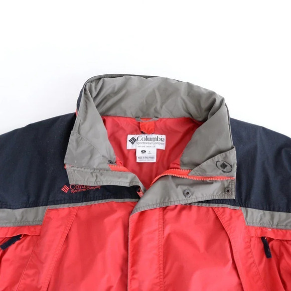 Columbia Vintage Fire Ridge Zip  Up Windbreaker Jacket ~Red and Black ~Xlarge - Picture 8 of 16
